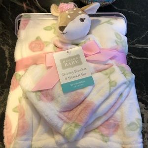 Hudson Baby White & Pink Floral Fawn Lovey